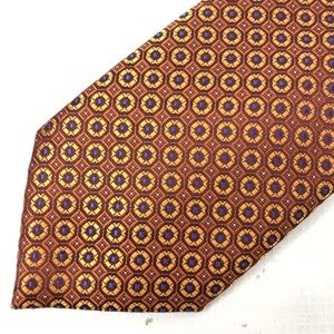 Canali Accessories - CANALI Macclesfield Tie Geometric Brown Gold Silk Canali Accessories - CANALI Macclesfield Tie Geometric Brown Gold Silk